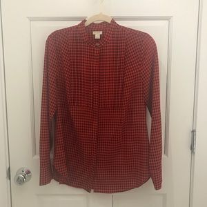 NWOT J.Crew Factory Buffalo Check Tuxedo Style Top